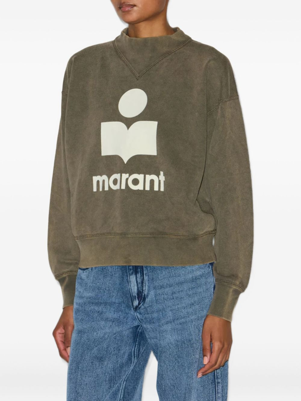 Moby logo-embroidered mock-neck sweatshirt - 3