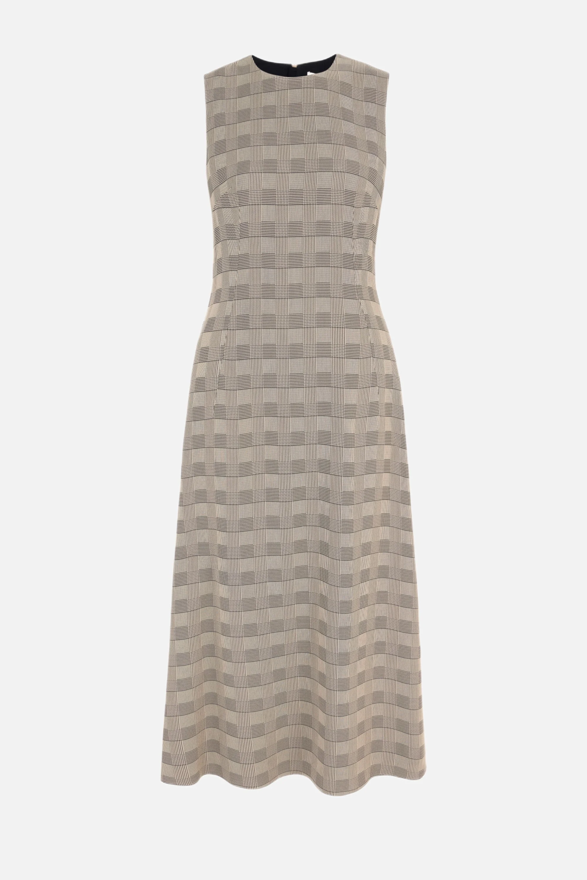 Rumi Dress in Black & Beige Prince of Wale Check - 1