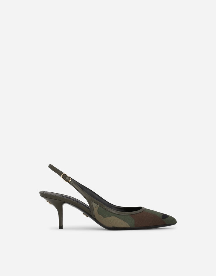 Camouflage patchwork slingbacks - 1