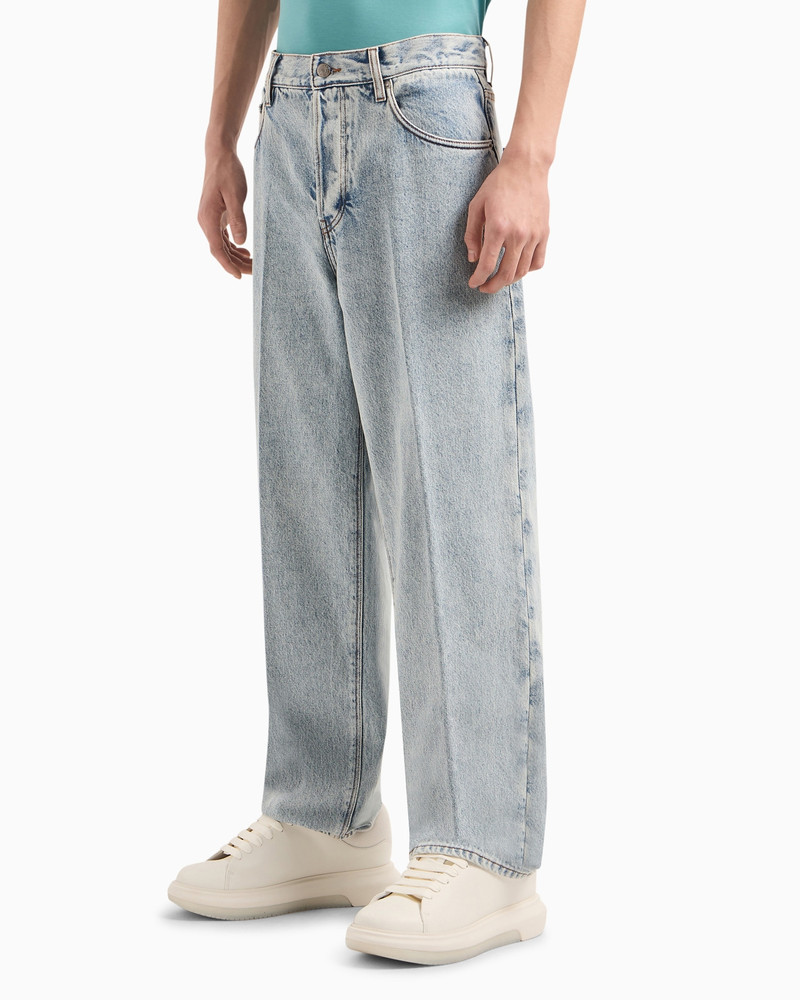 J74 Loose-fit marbled denim jeans 2
