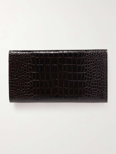Smythson Marshall croc-effect leather travel wallet outlook