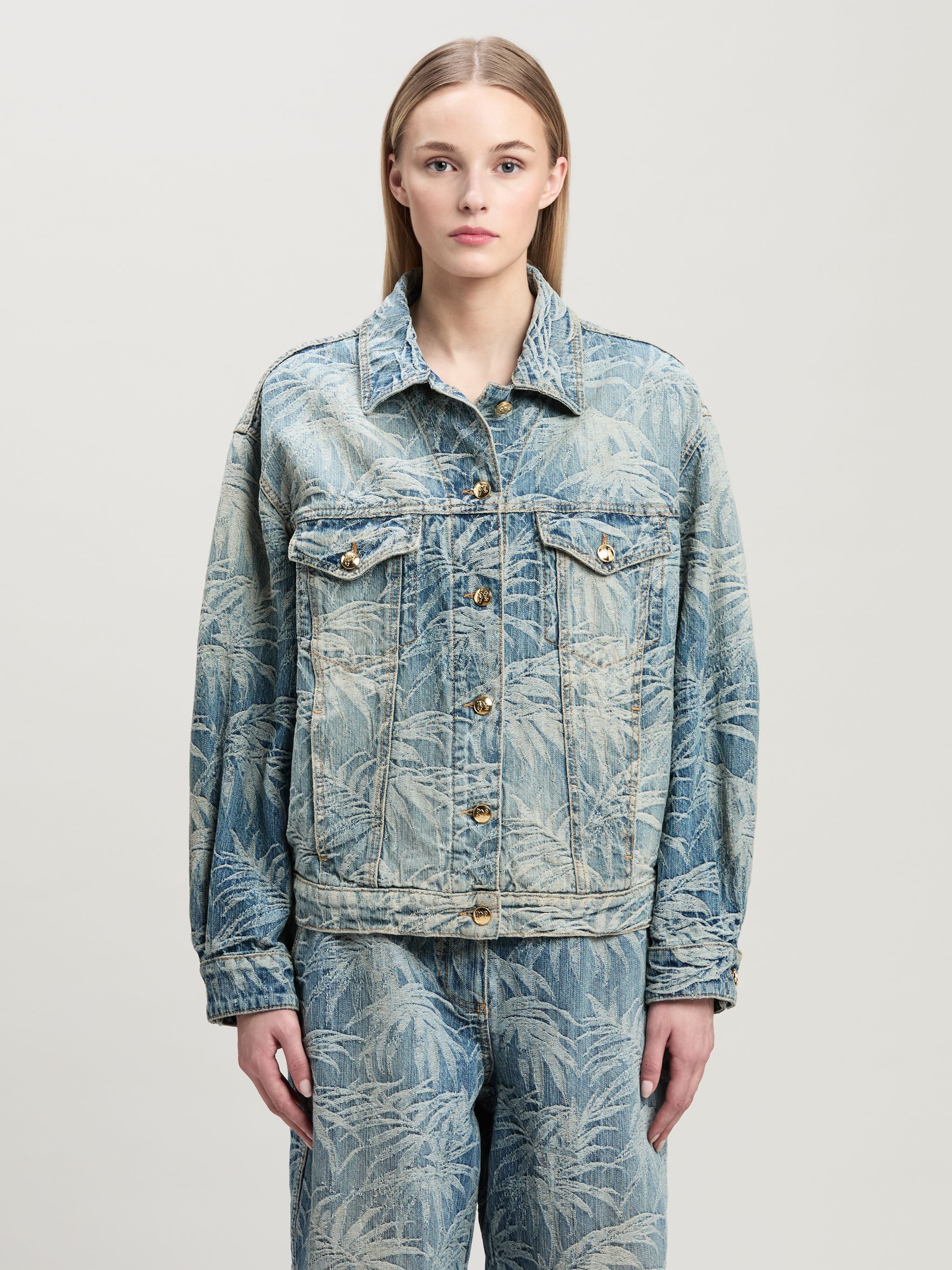 Denim Jacket Palms Wash Pattern - 3
