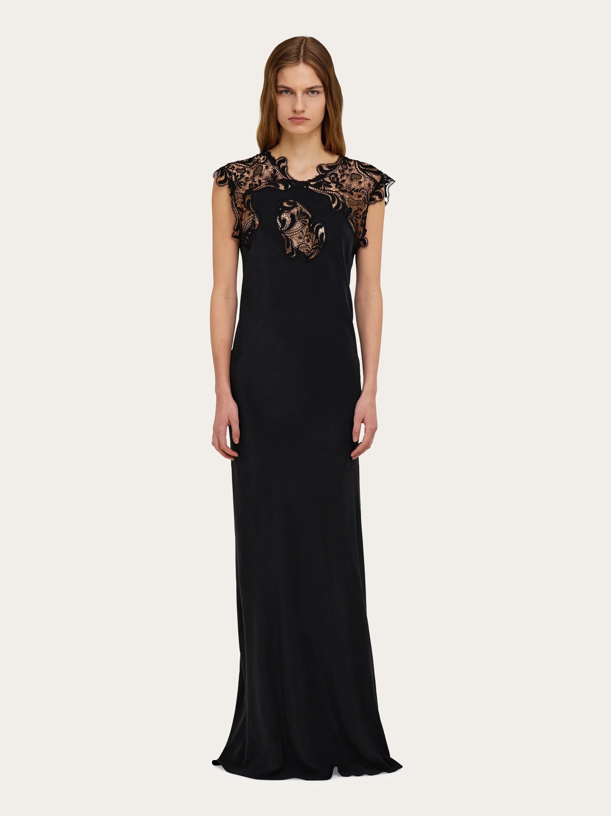 Silk dress with lace detail - 6