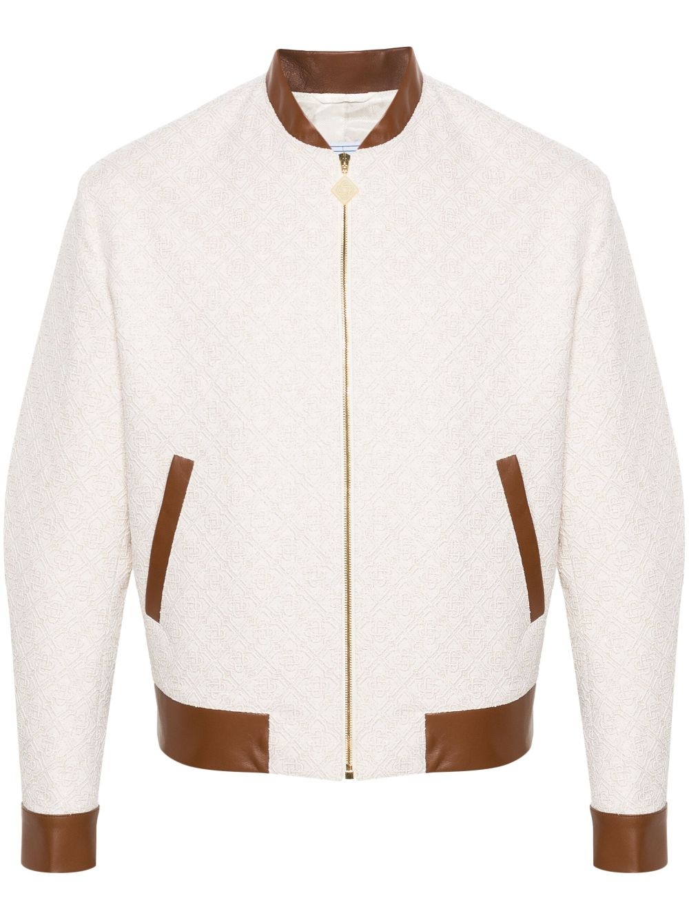 monogram-jacquard bomber jacket - 1