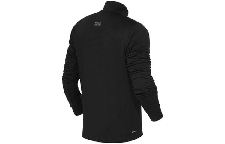 New Balance Men's New Balance Stand Collar Casual Sports Half Zipper Jacket Black MT03255-BK - 2