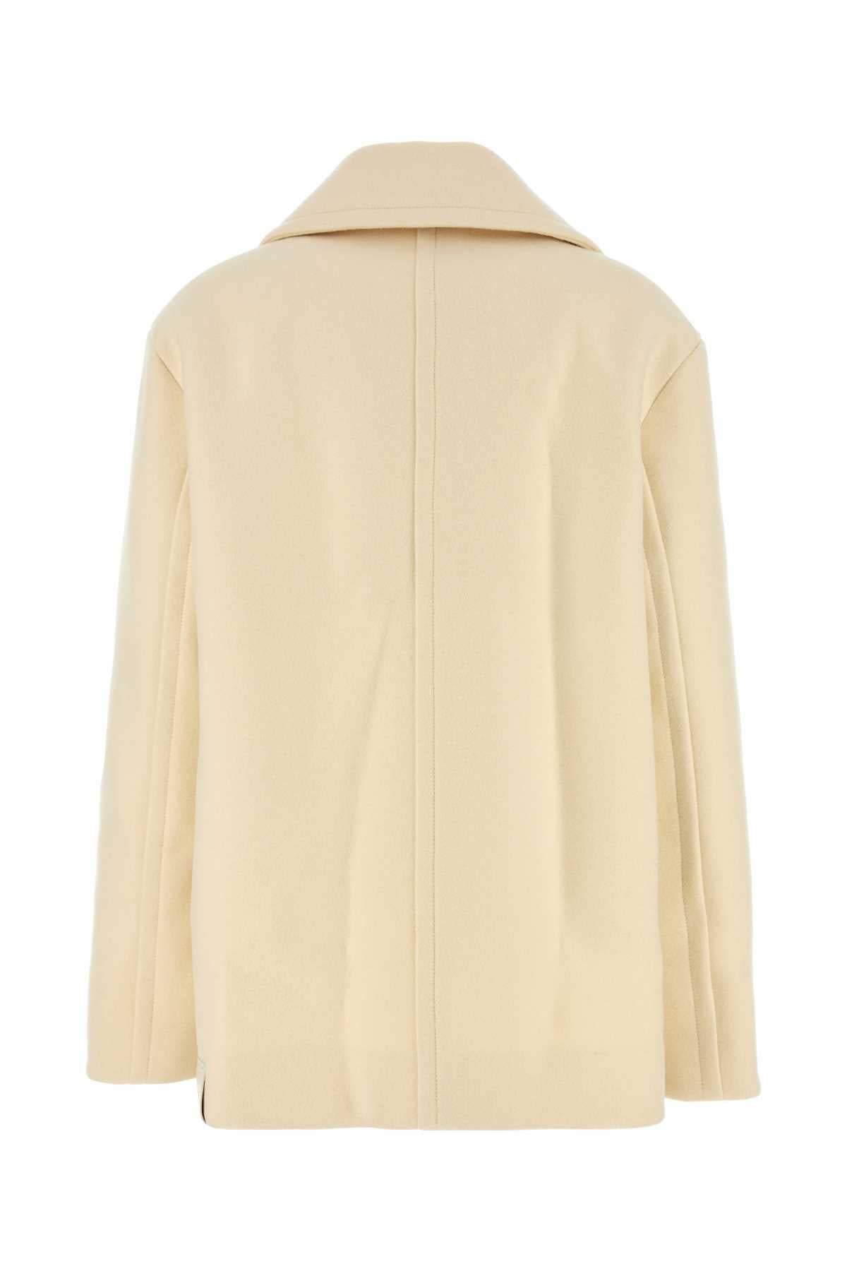 Jil Sander Women Cream Wool Coat - 2