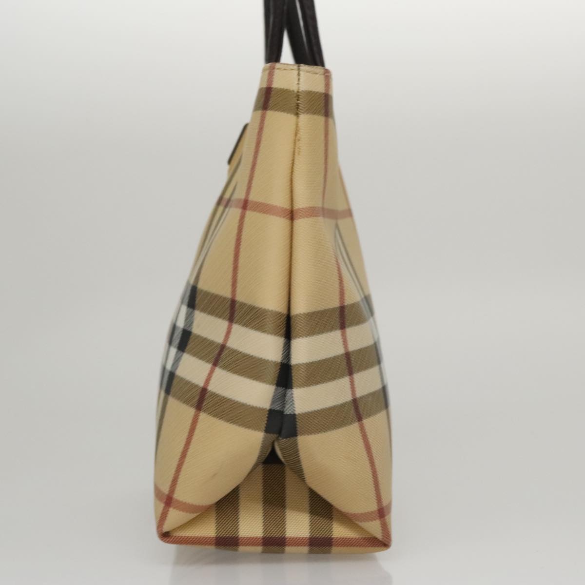 Burberry Nova Check Hand Bag Pvc Leather Beige - 3