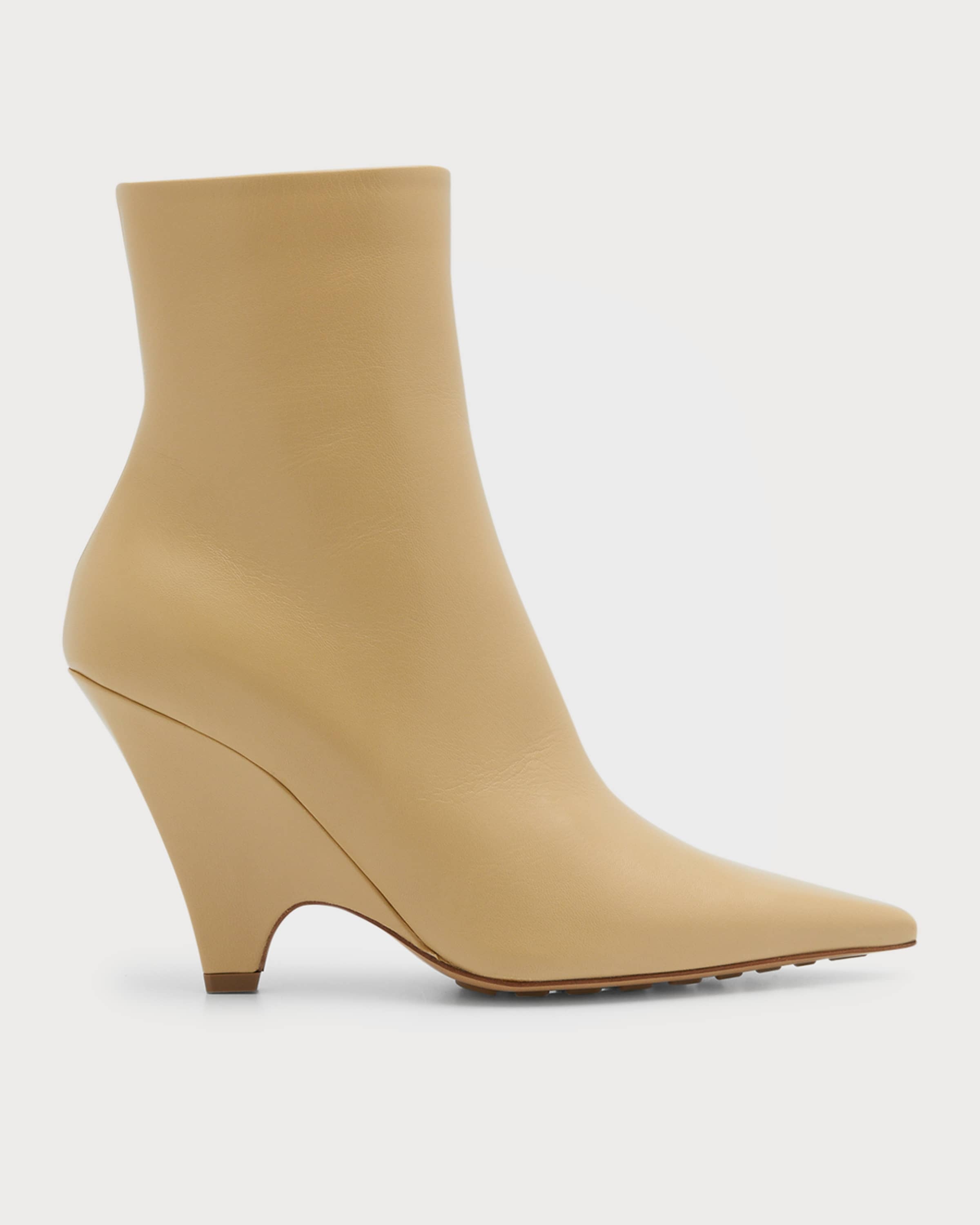 Point Lambskin Ankle Booties - 1