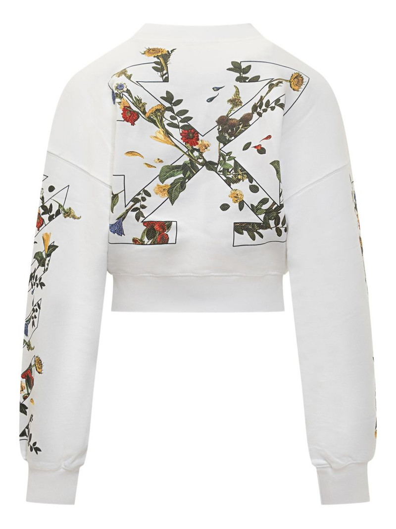 Off-White floral-print crew-neck sweatshirt outlook