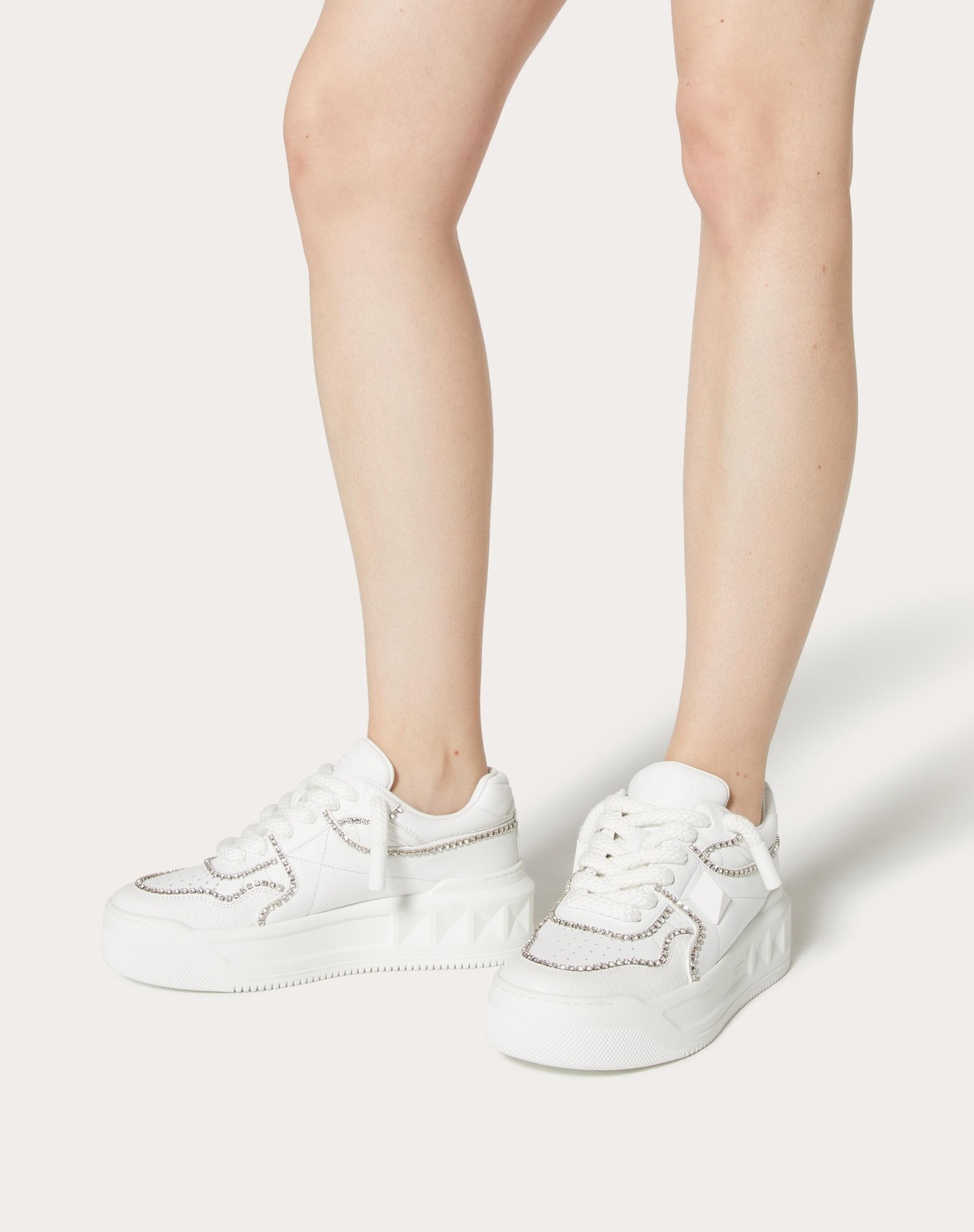 ONE STUD XL TRAINER IN NAPPA LEATHER WITH CRYSTALS - 6
