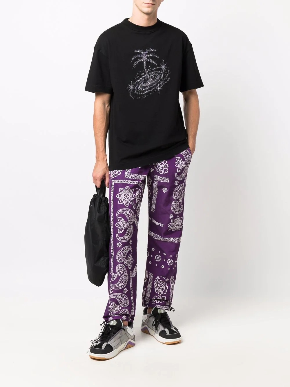bandana-print logo trousers - 2