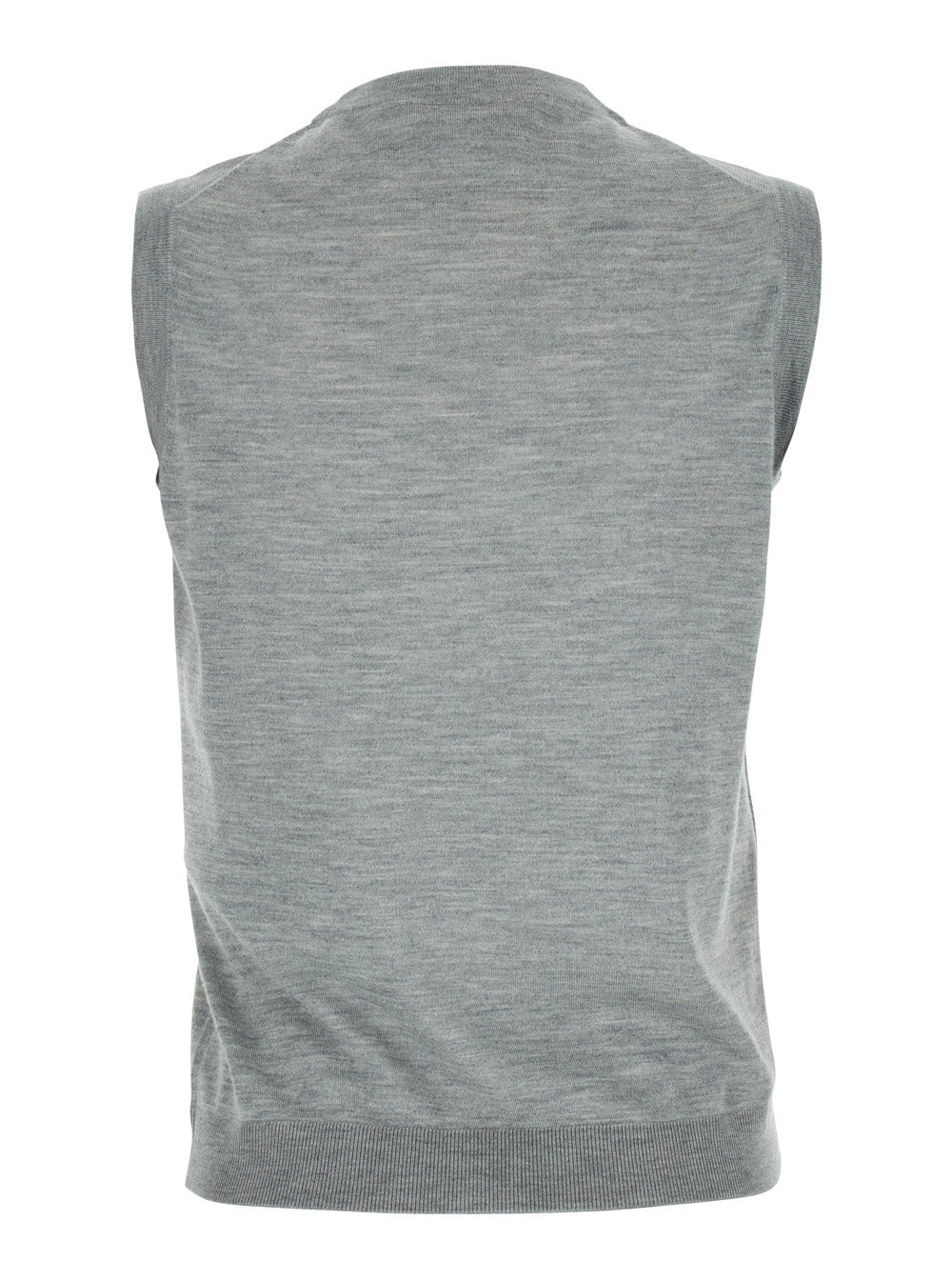 Gucci Women Grey Sleeveless Sweater With Logo On The Front In Cashmere Woman - 2