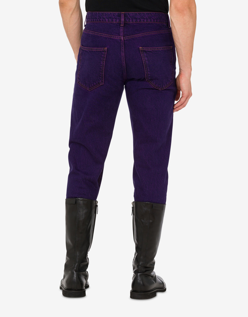 METAL LETTERING OVERDYED DENIM TROUSERS 3