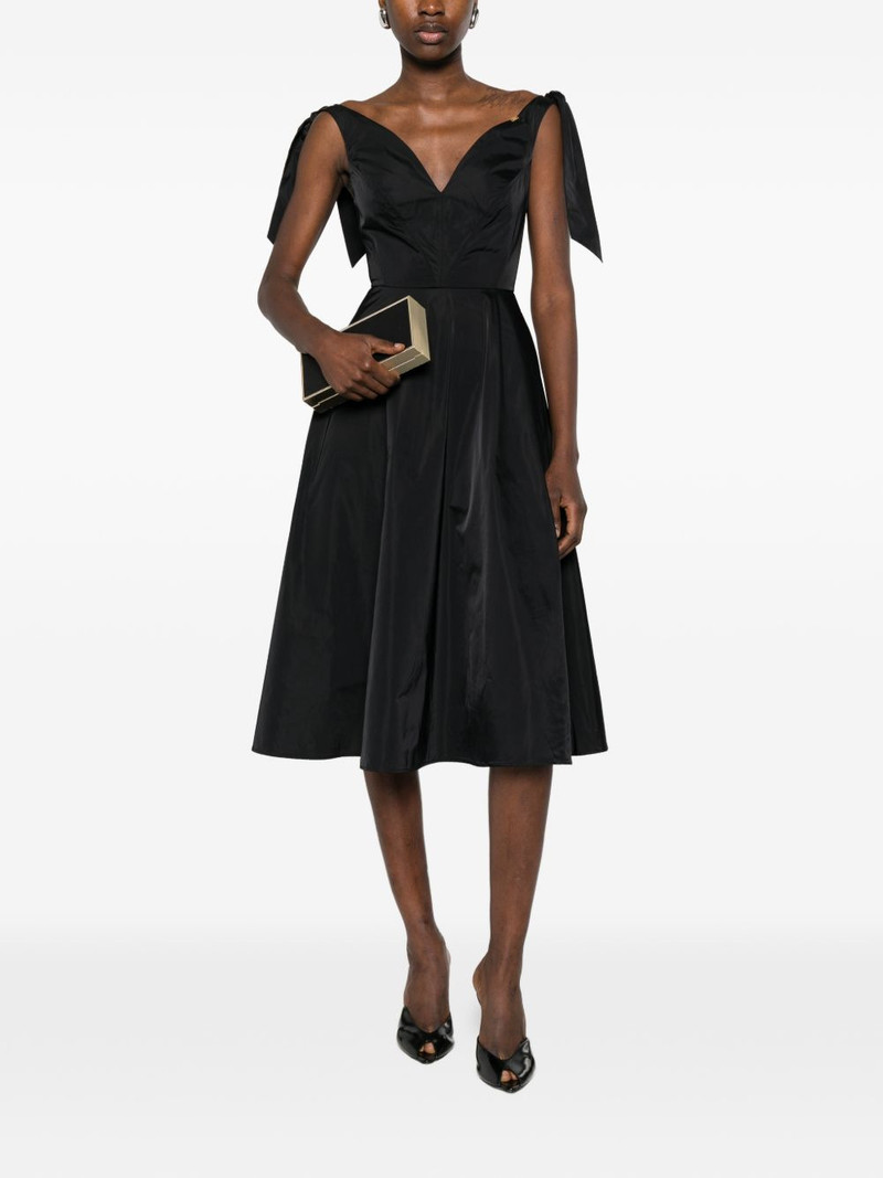 ELISABETTA FRANCHI tie-shoulder V-neck midi dress outlook
