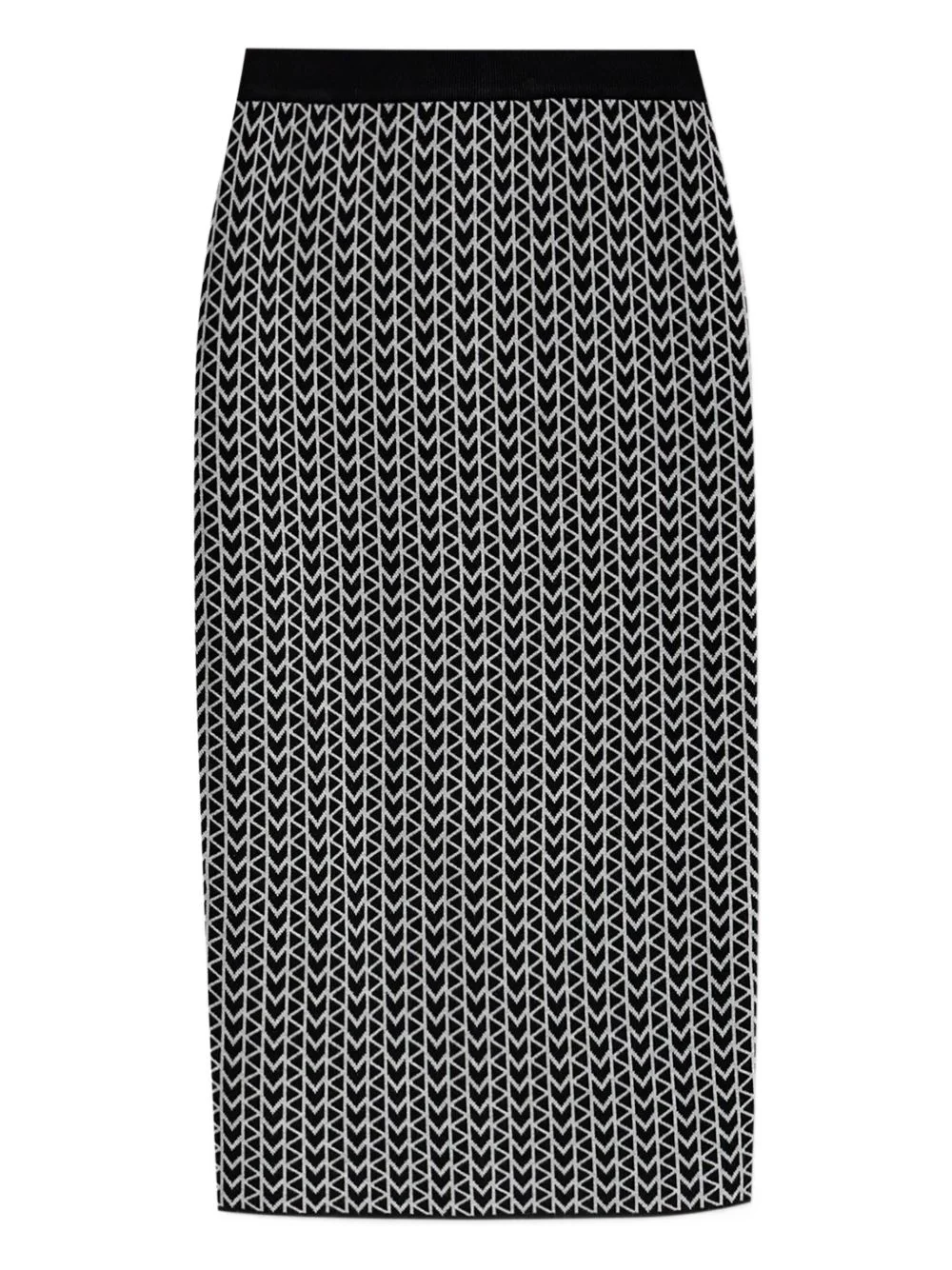 monogram-pattern zip-back skirt - 1