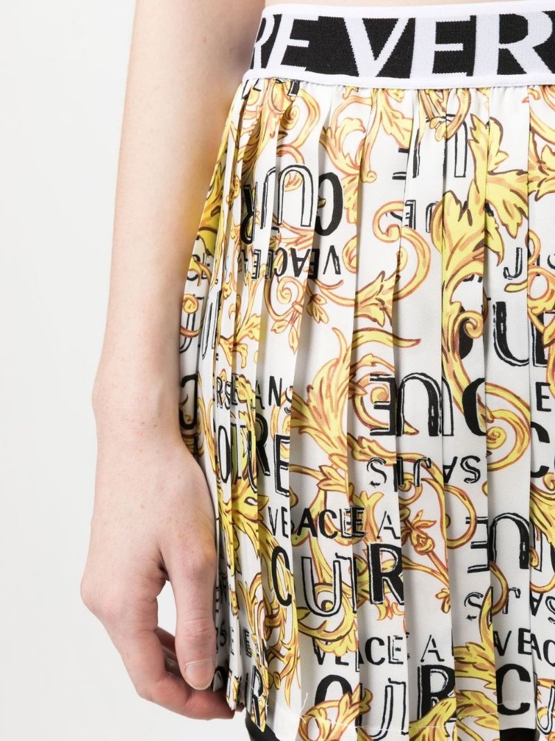 logo-waistband pleated shorts - 5