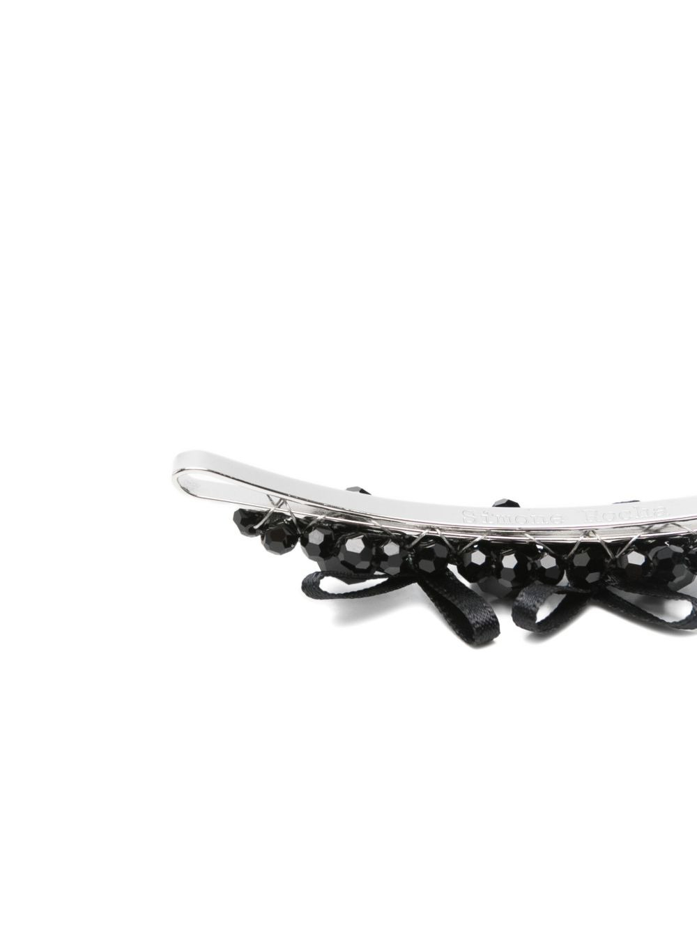 crystal-embellished bow hair clip - 2