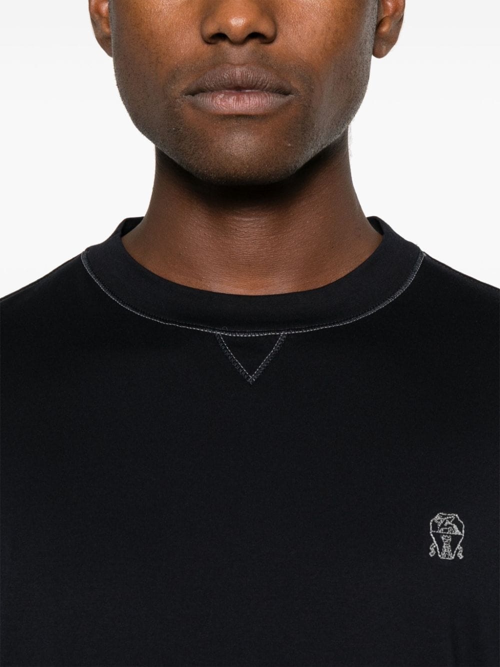 contrast-stitching T-shirt - 5