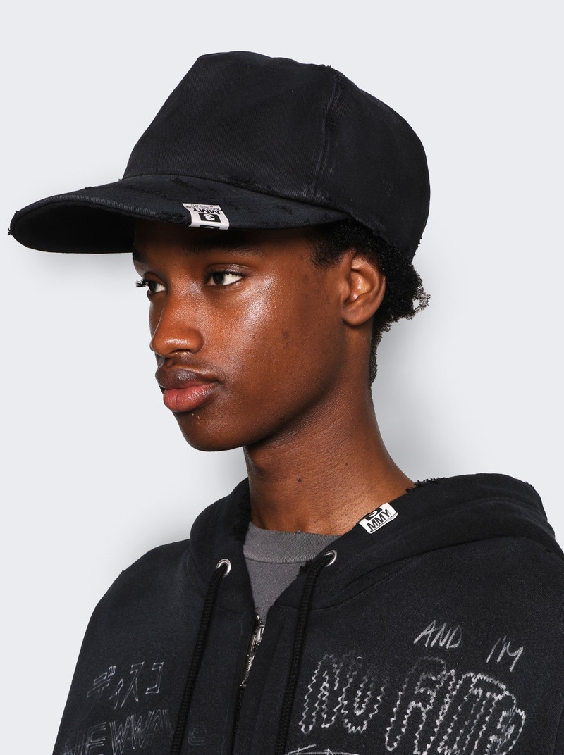 Distressed Oversized Bucket Hat Black 3