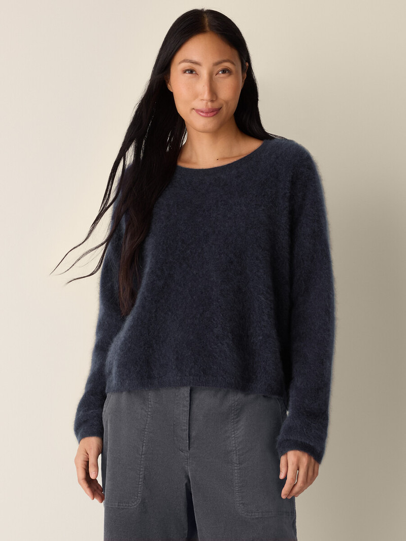 EILEEN FISHER Cashmere Fluff Crew Neck Top outlook