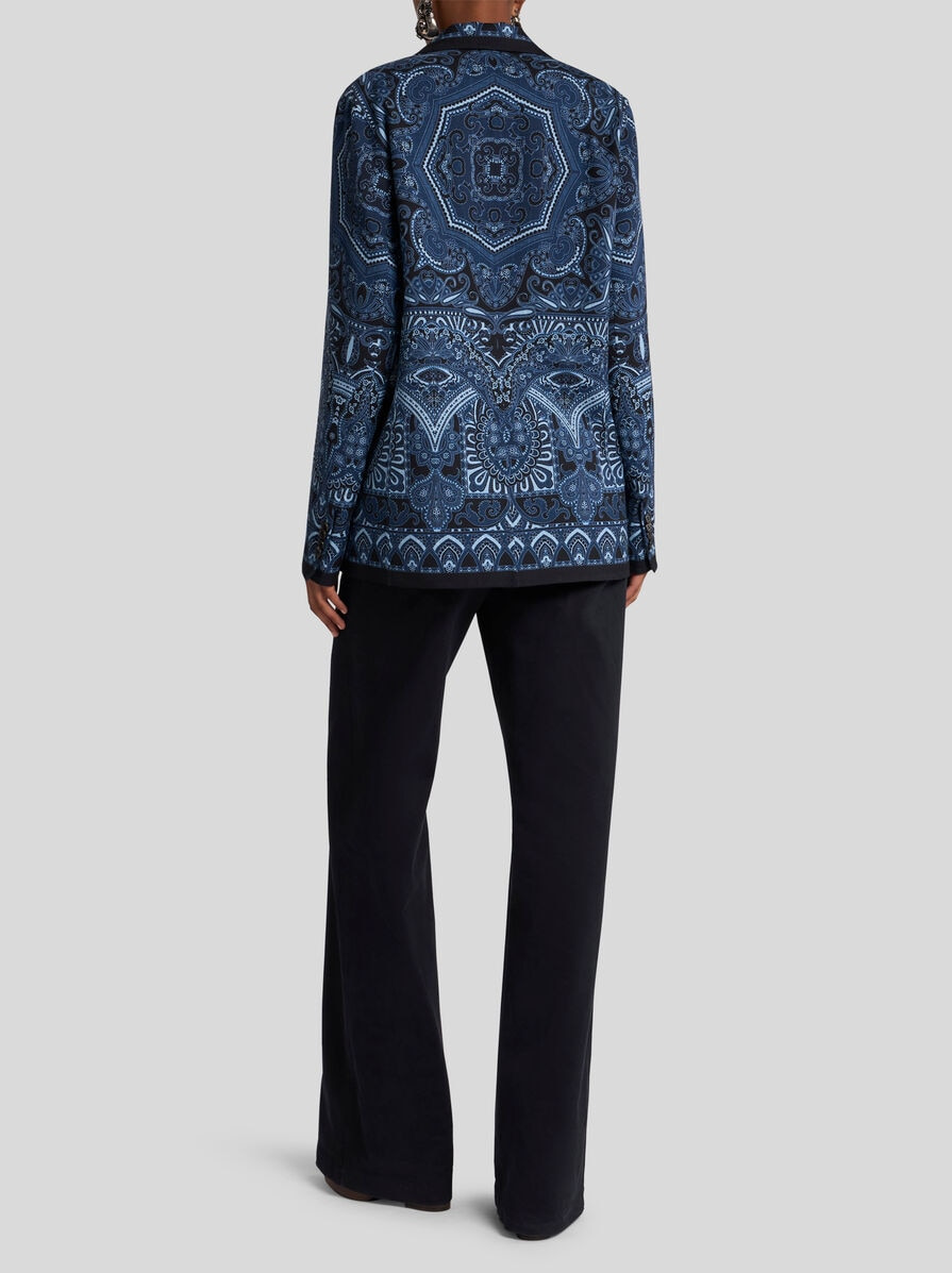 REVERSIBLE JACKET WITH SILK SCARF MOTIF - 4