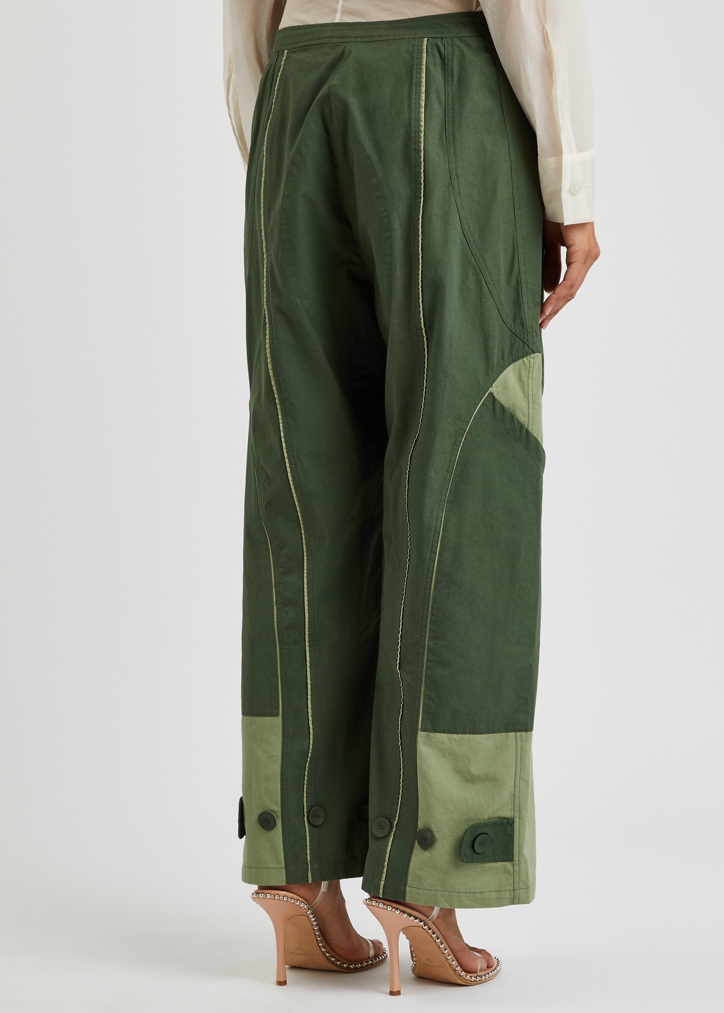 Cocosolo panelled cotton trousers - 3