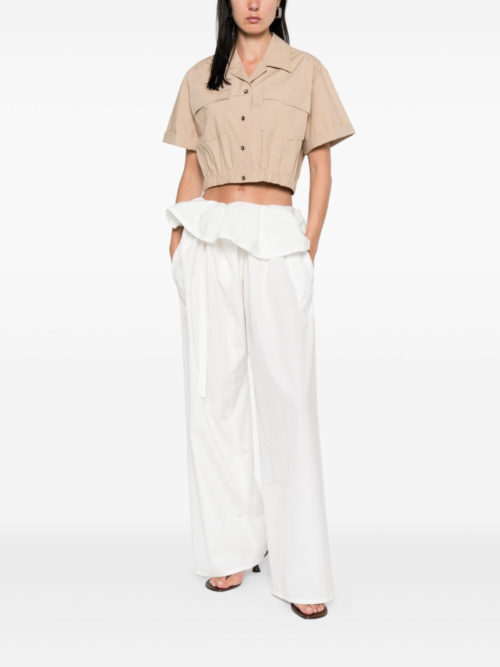 button-fastening flap-pocket shirt - 2