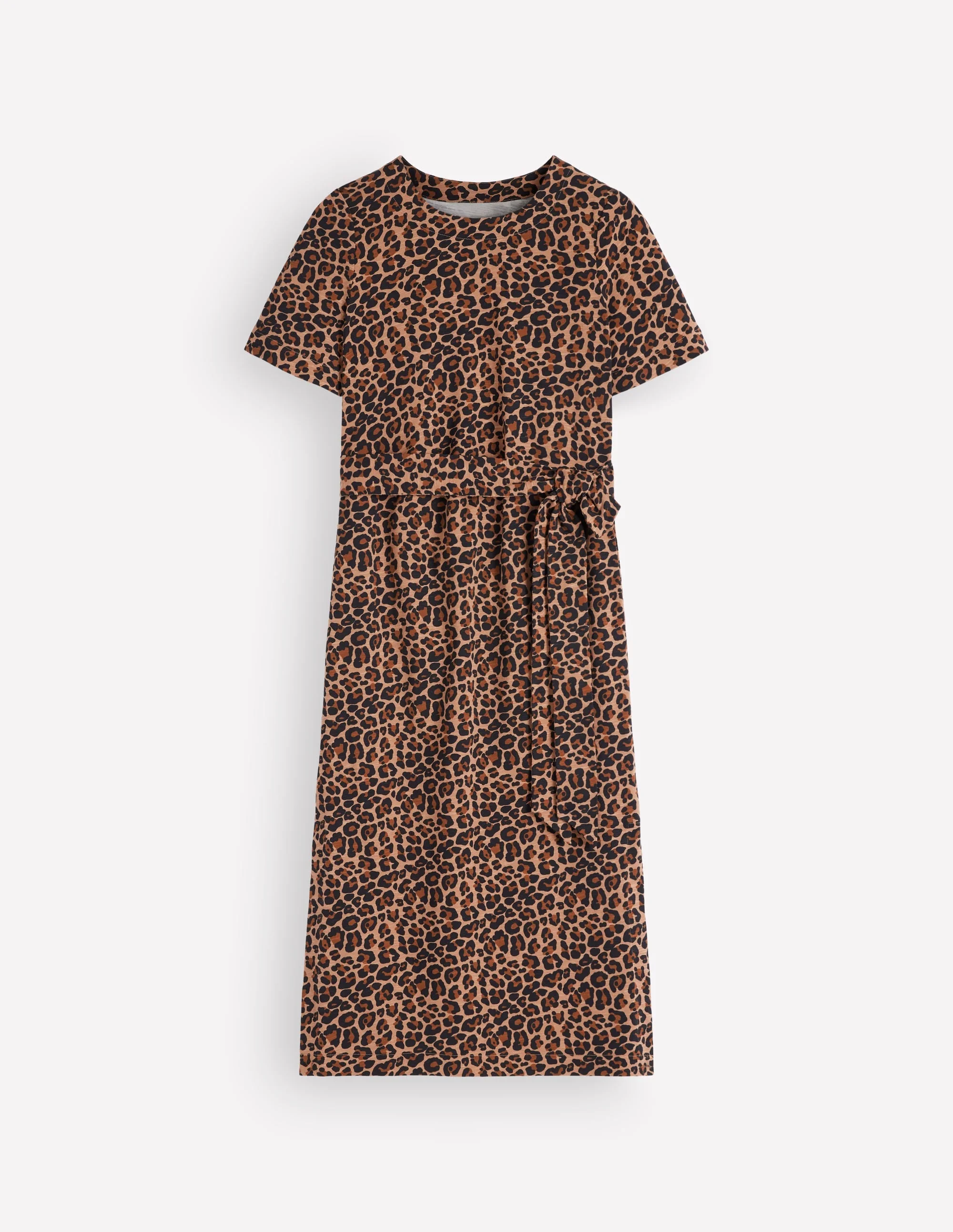 T-Shirt Jersey Midi Dress-Camel, Animal Fields - 1