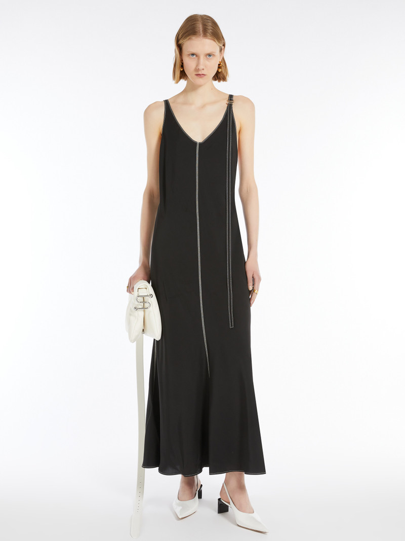 Sportmax UNIONE Long dress with removable shoulder strap detail outlook
