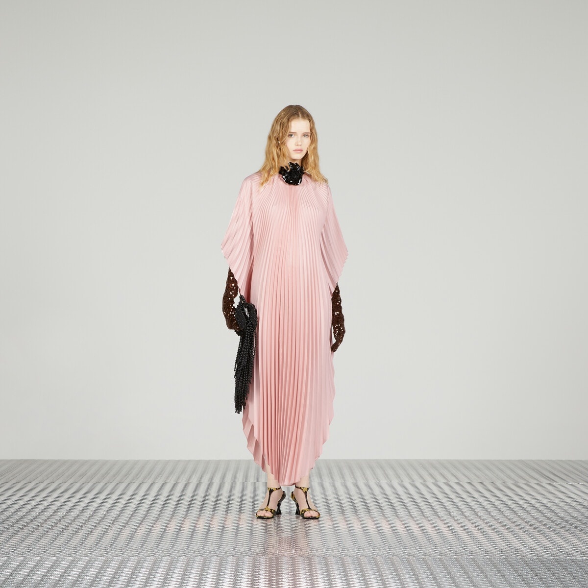 Pleated silk maxi dress - 2