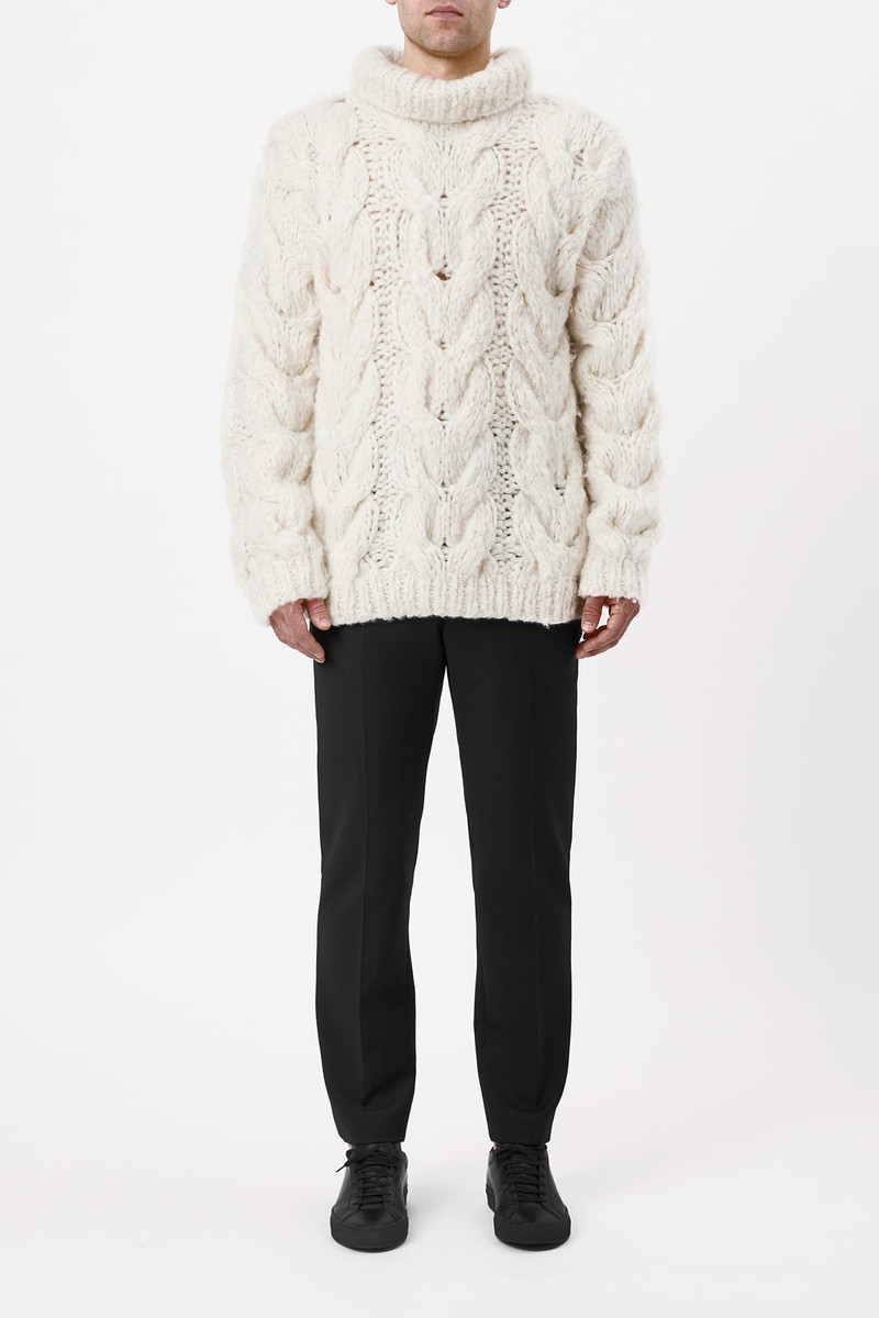 Ray Knit Sweater in Ivory Welfat Cashmere 3