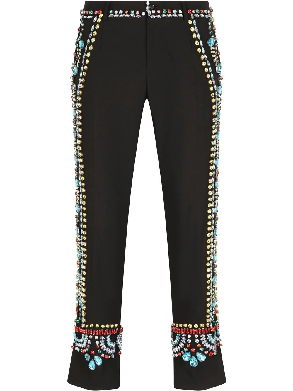 gemstone-embellished wool trousers - 1