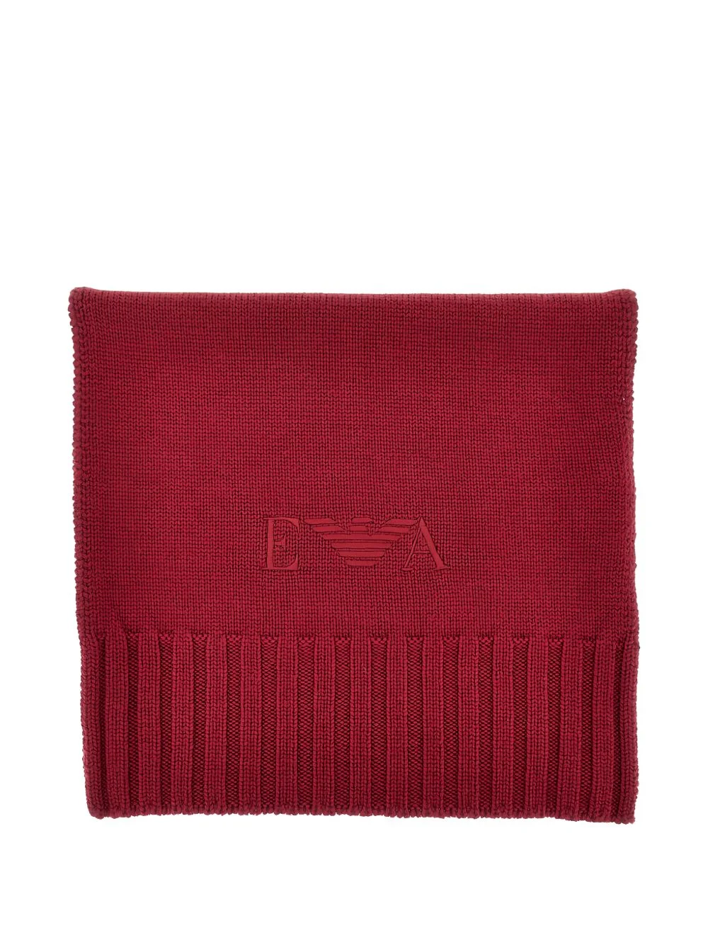 logo-embroidered ribbed-knit scarf - 1
