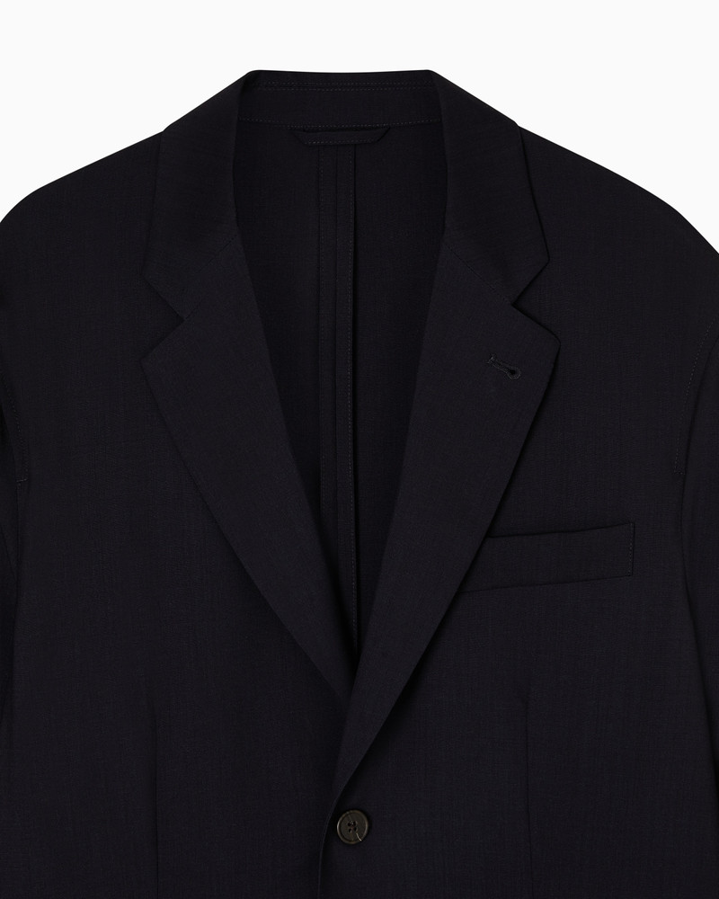 EMPORIO ARMANI SINGLE-BREASTED BLAZER IN COOL WOOL TRAVEL ESSENTIAL outlook