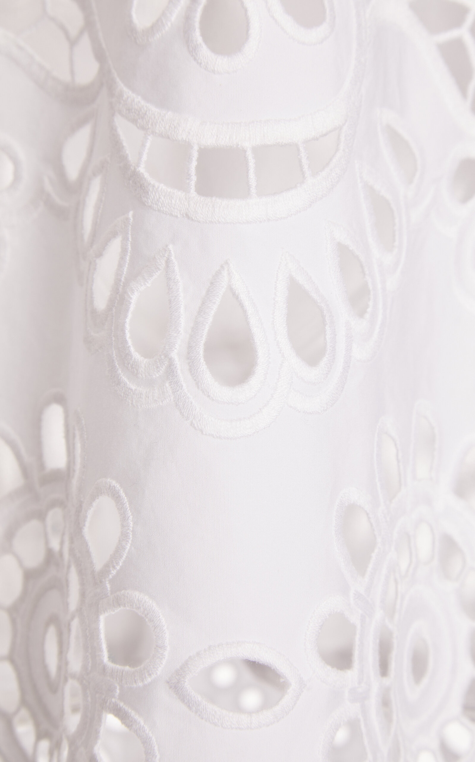 Broderie Anglaise Cotton Mini Dress white - 5