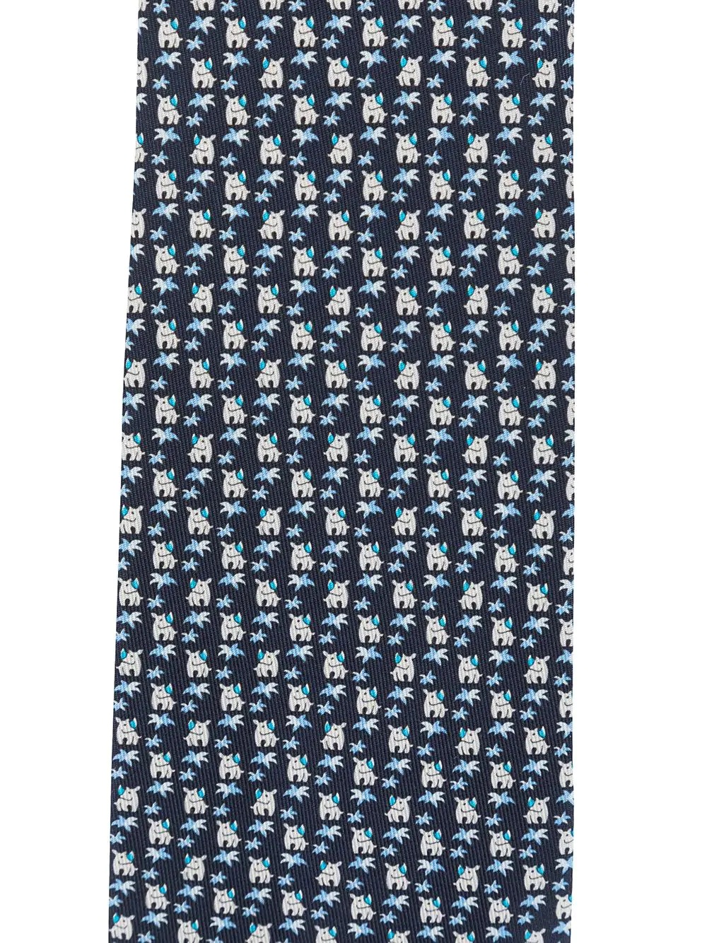 rhino print silk tie - 2