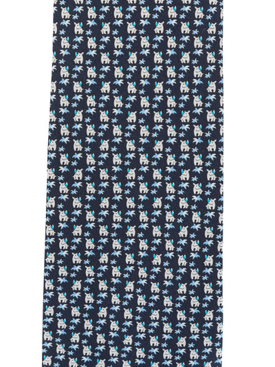 Salvatore Ferragamo rhino print silk tie outlook