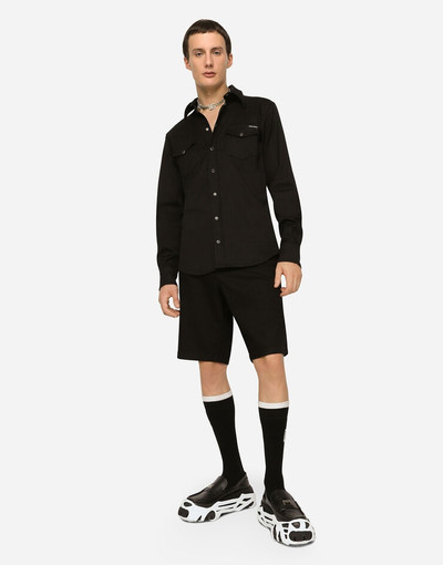 Dolce & Gabbana Black wash stretch denim shorts outlook