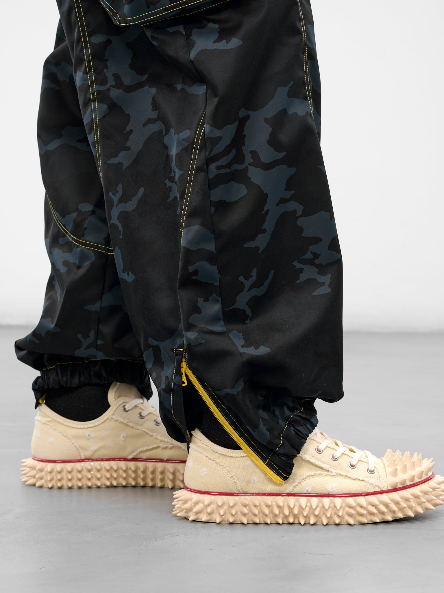 Navy Camouflage Nylon Cargo Pants - 5