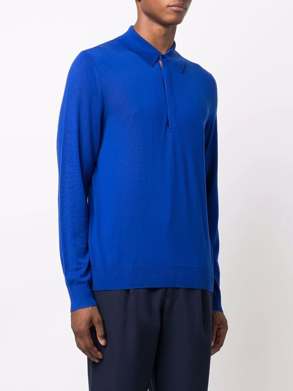 long-sleeve merino polo shirt - 3