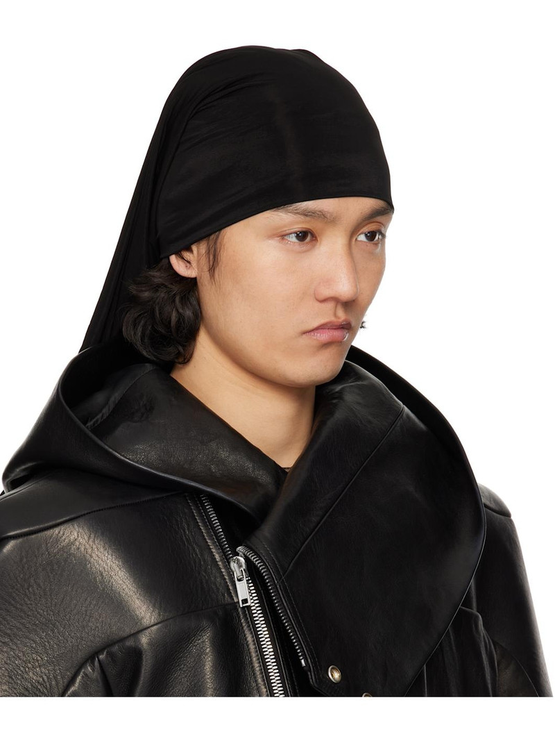 Rick Owens Black Hollywood Stretch Cupro Jersey Wig Hat outlook