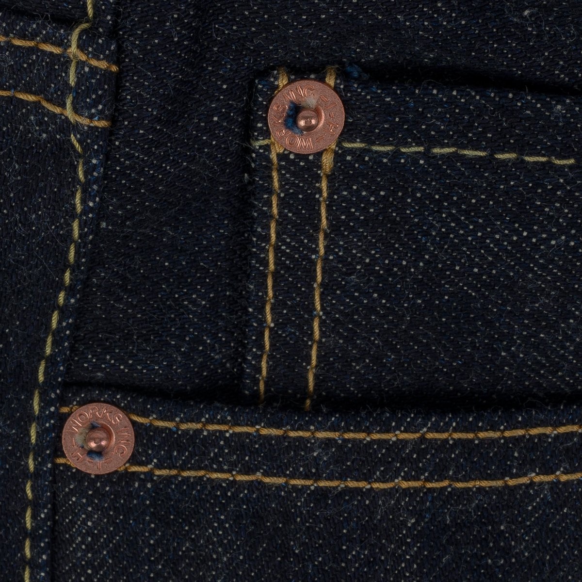IH-888N 17oz Selvedge Denim Medium/High Rise Tapered Cut Jeans - Natural Indigo - 11