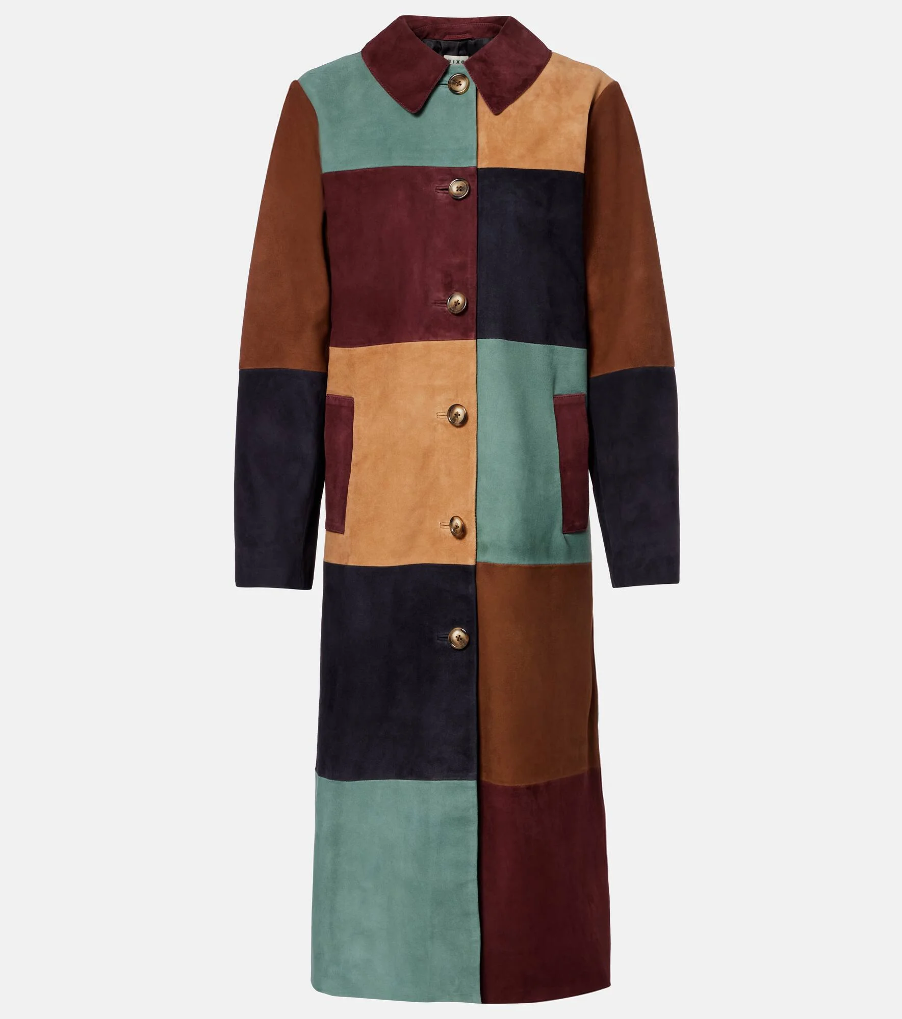 Patchwork suede coat - 1