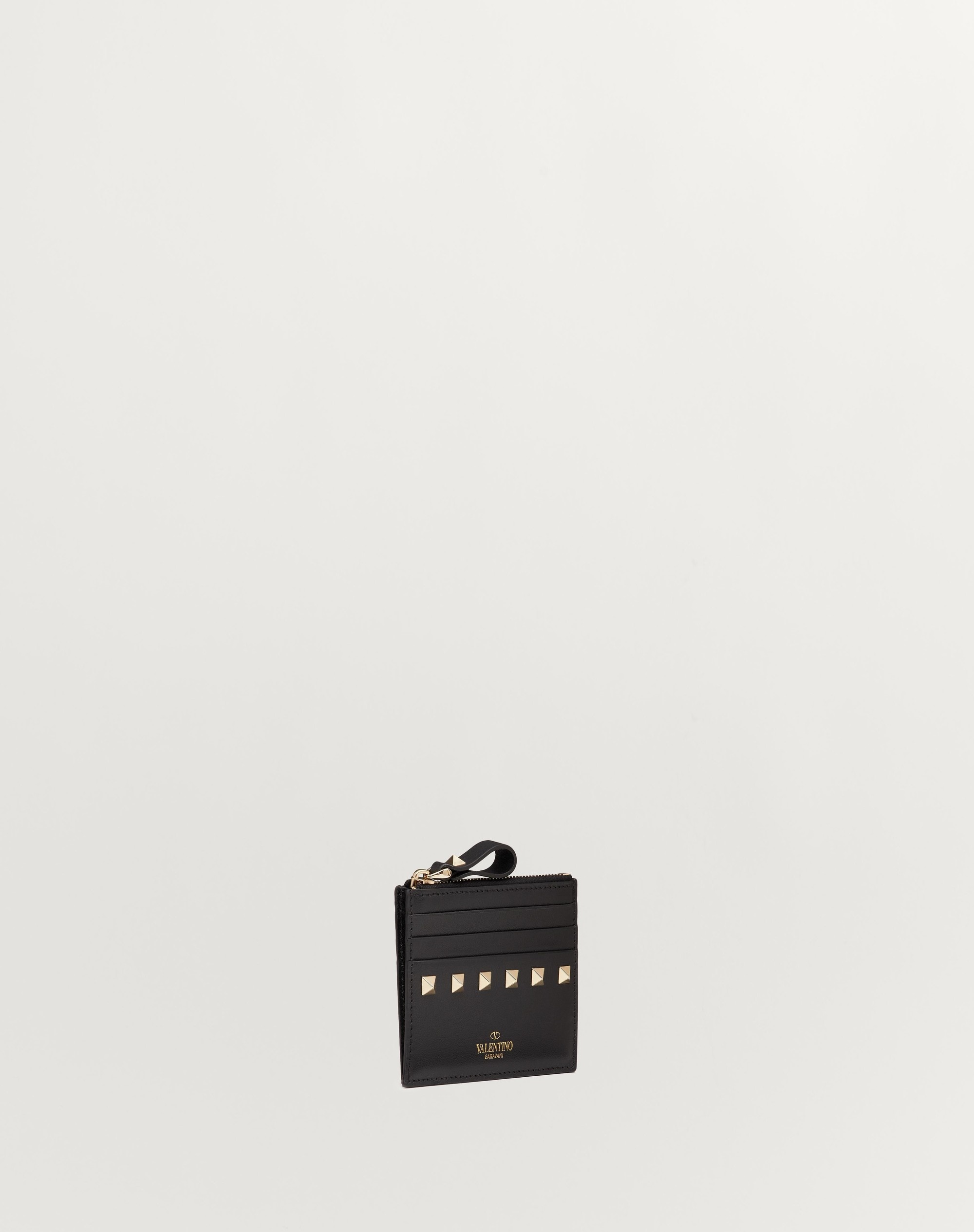 ROCKSTUD CALFSKIN CARDHOLDER WITH ZIPPER - 4