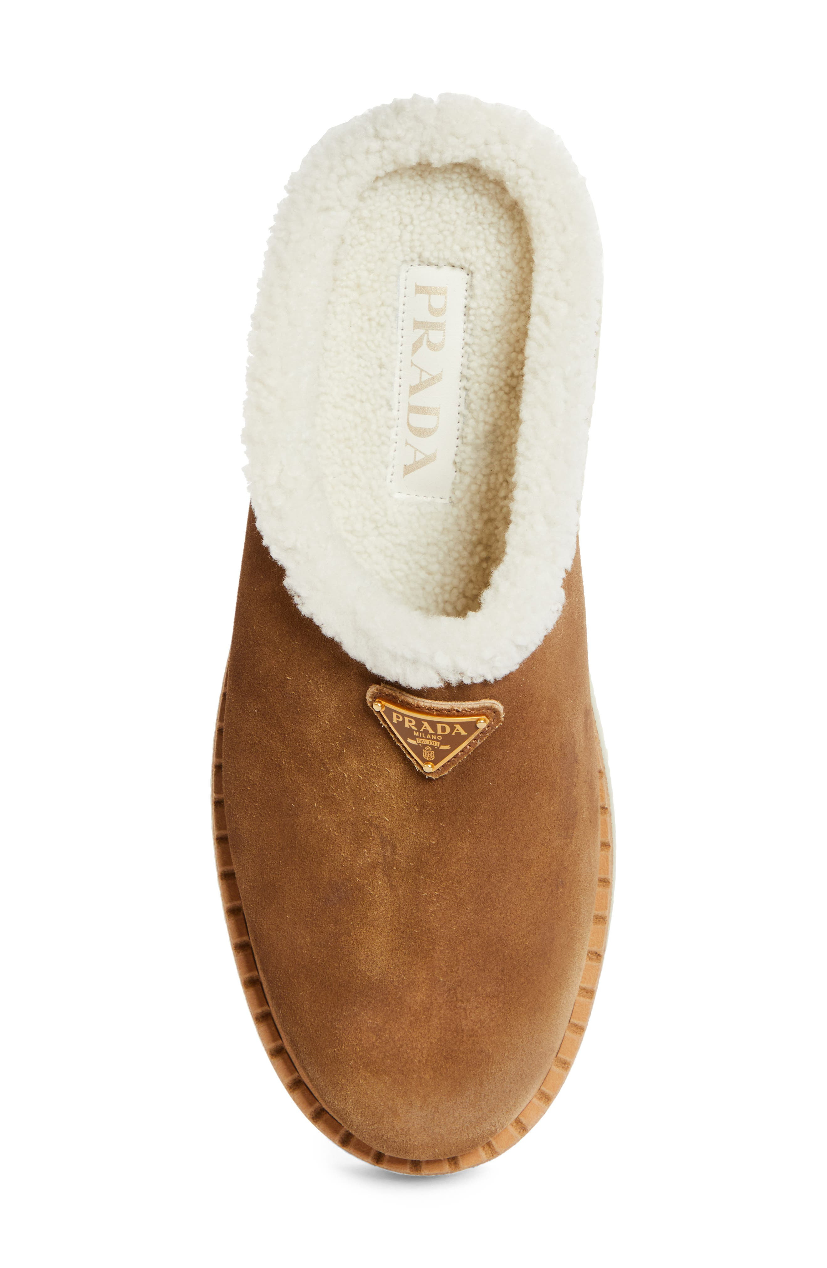 Prada Evolve Genuine Shearling Clog in Cannella at Nordstrom - 5