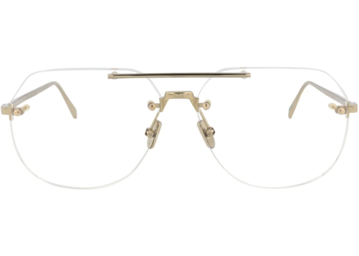 Berluti Aviator-Frame Titanium Optical Frames Gold Gold Transparent (BL50017U-58-032) - 1