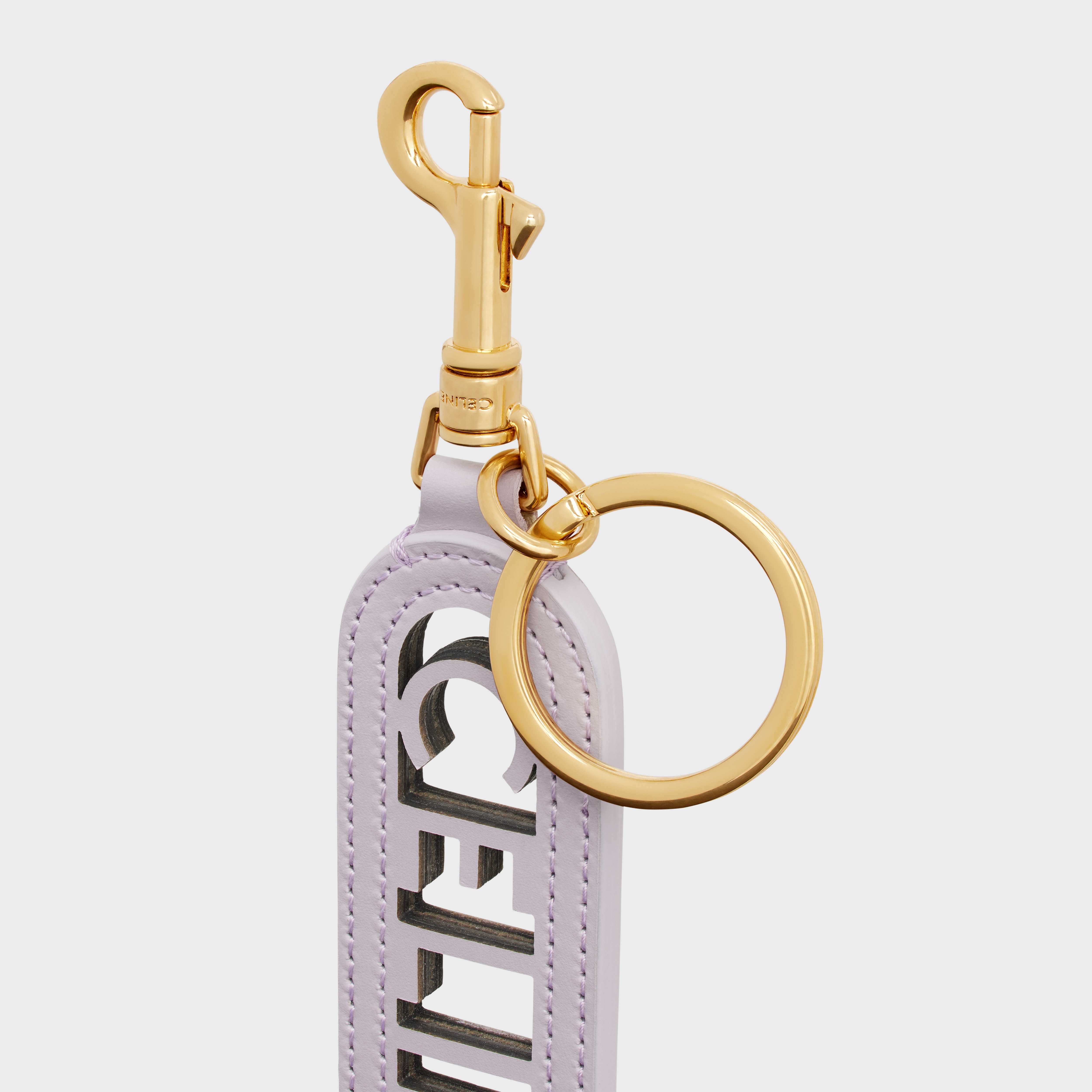 PERFORATED KEYRING CHARM CELINE in SMOOTH CALFSKIN with Gold FInishing - 4