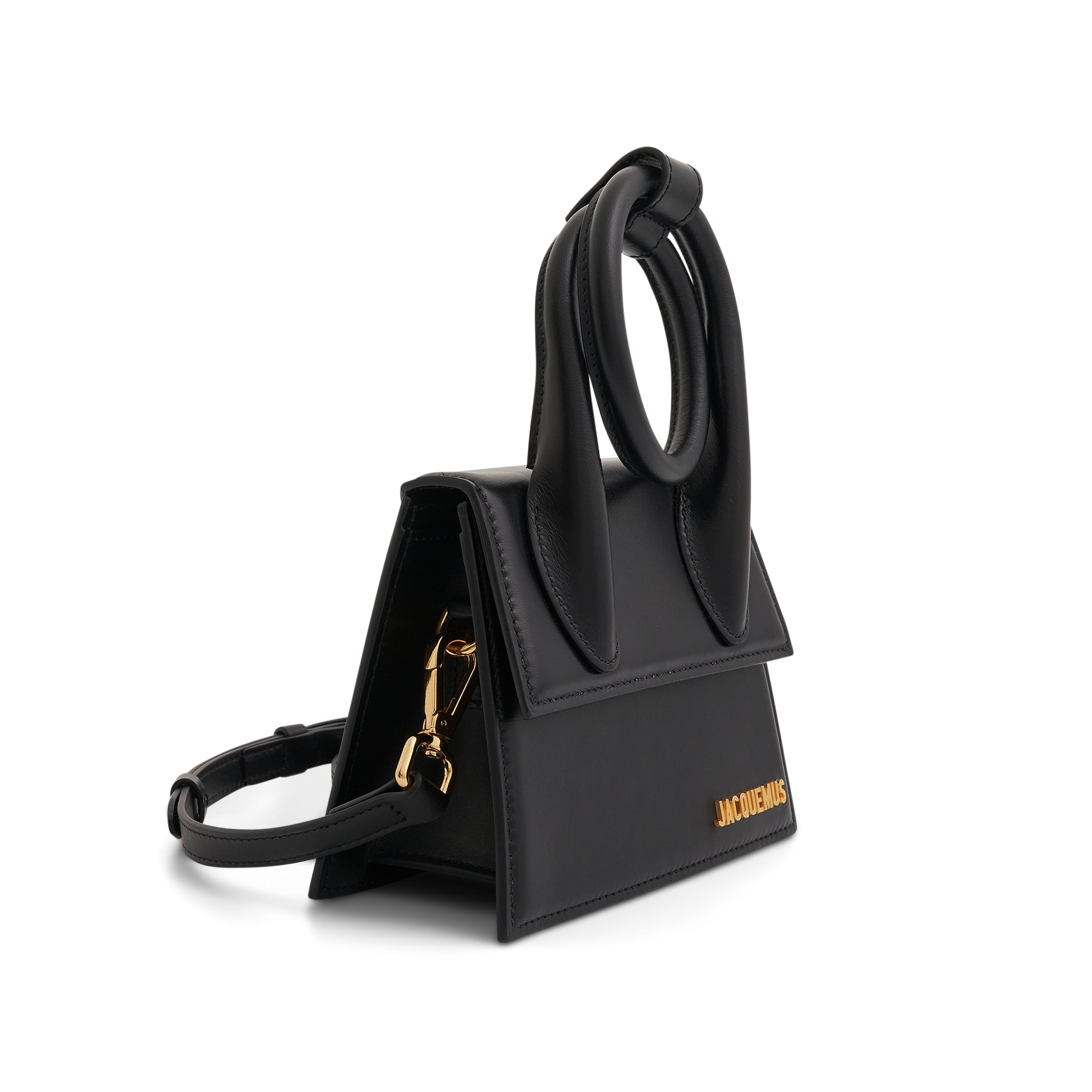 Le Chiquito Noeud Leather Bag in Black - 2