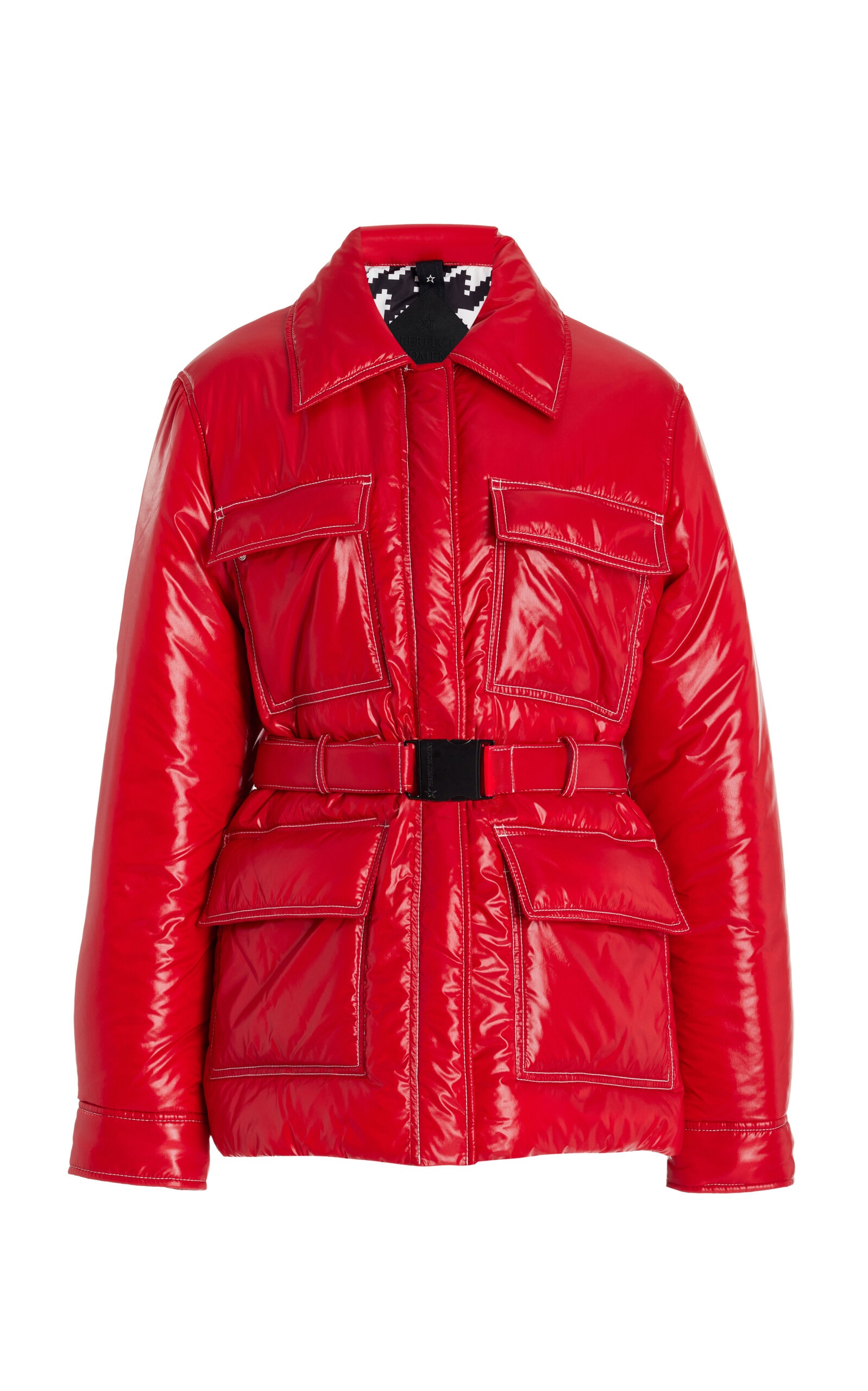 Jade Belted Ski Shirt Jacket red - 1