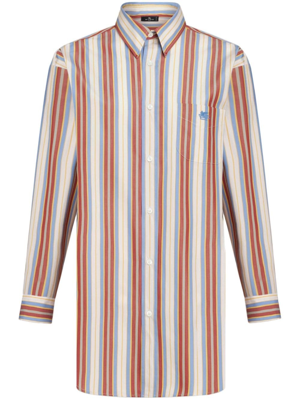 vertical-stripe cotton shirt - 1